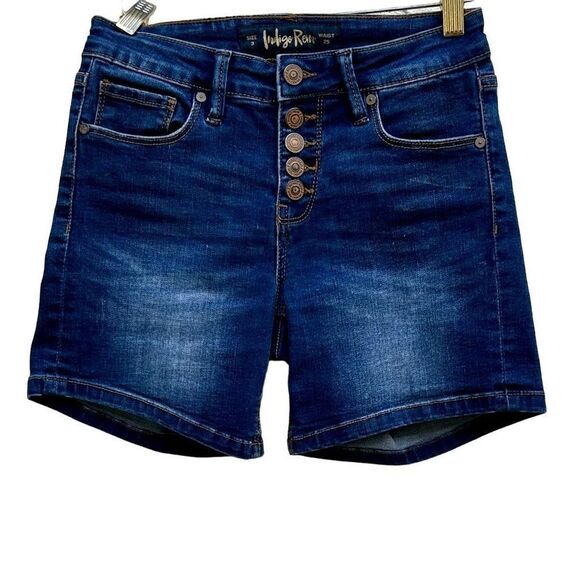 Indigo Rein Women's Juniors Size 3 (25/XS) High Rise Button Denim Shorts - Picture 3 of 9